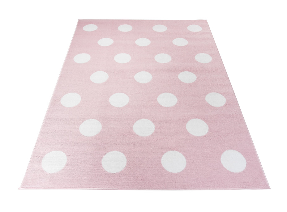 Dětský koberec PASTEL puntíky - růžový - 120x170 cm