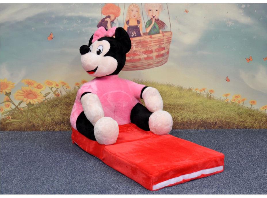 Dětské plyšové rozkládací křesílko MINNIE 3
