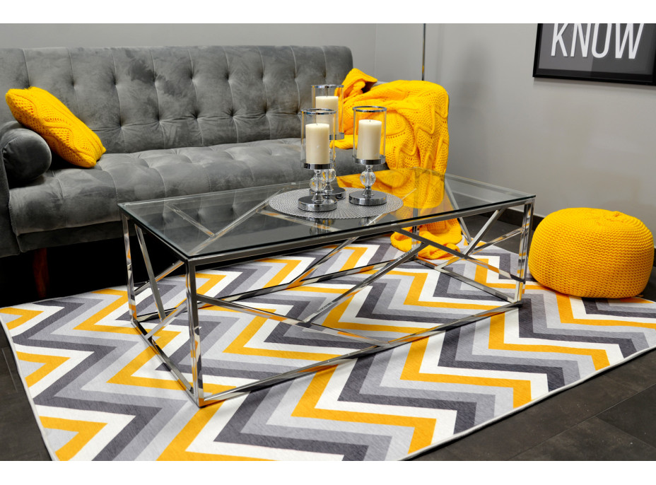 Konferenční stolek GLAMOUR sharp 120x60 cm - sklo/kov