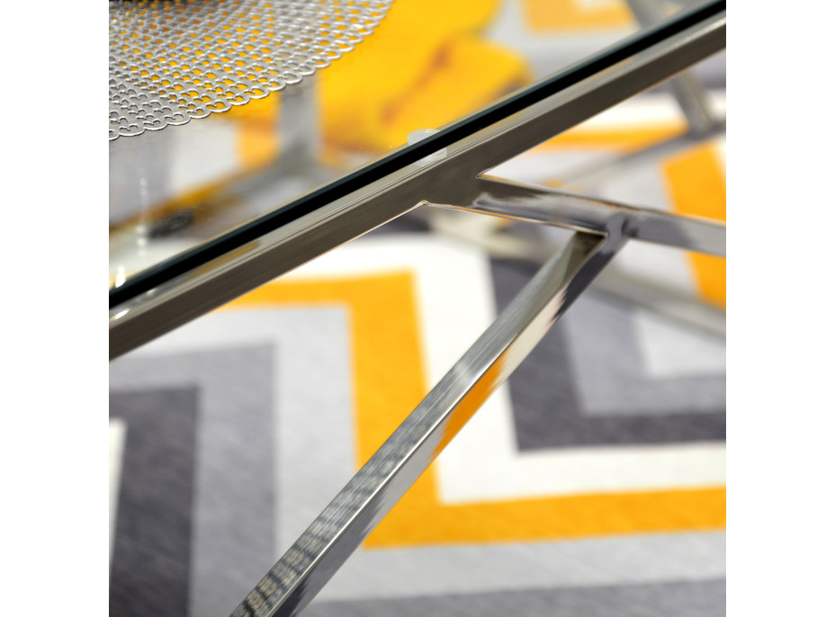 Konferenční stolek GLAMOUR sharp 120x60 cm - sklo/kov