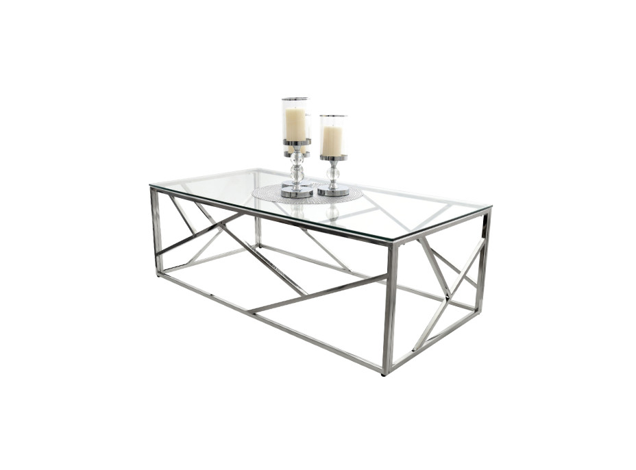 Konferenční stolek GLAMOUR sharp 120x60 cm - sklo/kov