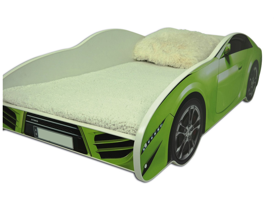 Dětská autopostel S-CAR 160x80 cm - zelená