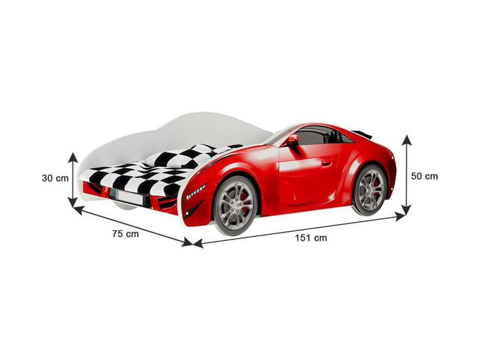 Dětská autopostel S-CAR 140x70 cm - modrá