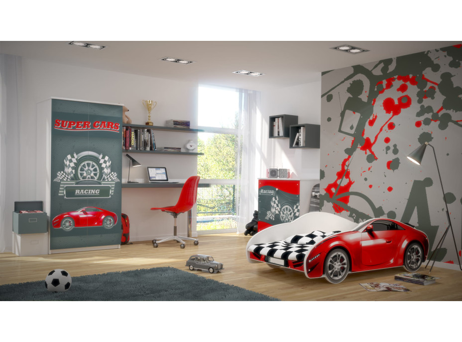 Dětská autopostel S-CAR 140x70 cm - červená