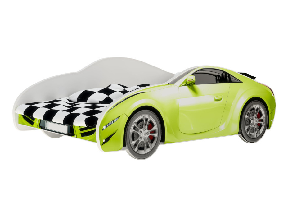 Dětská autopostel S-CAR 160x80 cm - zelená
