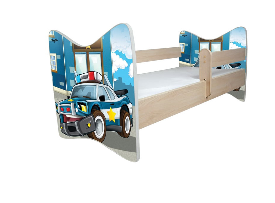 Dětská postel DELUXE - POLICEJNÍ AUTO - 138x64 cm