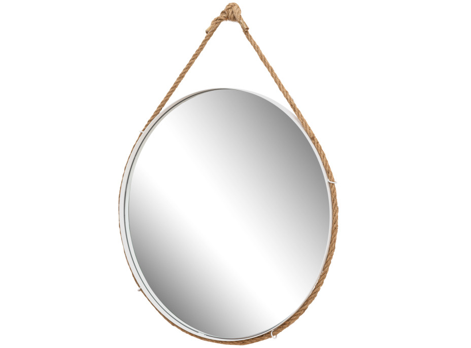 Kulaté zrcadlo na provazu LOFT 60 cm - bílé