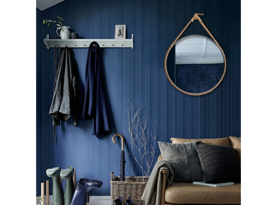 Kulaté zrcadlo na provazu LOFT 60 cm - bílé