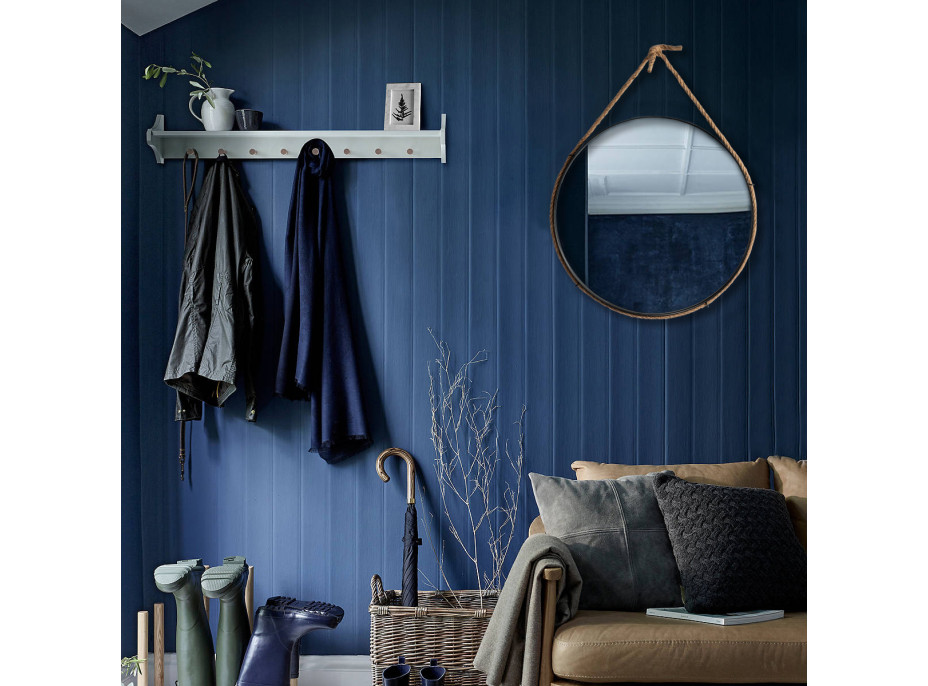 Kulaté zrcadlo na provazu LOFT 60 cm - černé