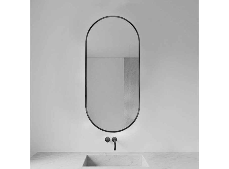 Oválné zrcadlo LOFT 70 cm - černé