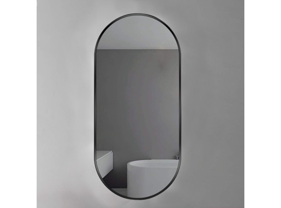 Oválné zrcadlo LOFT 70 cm - černé