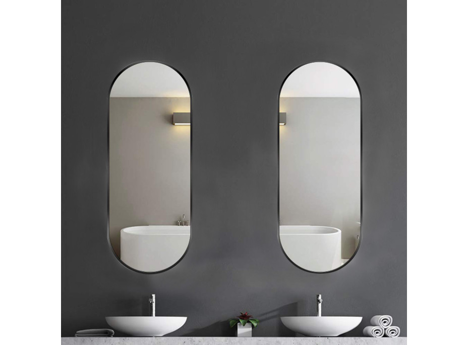 Oválné zrcadlo LOFT 70 cm - černé