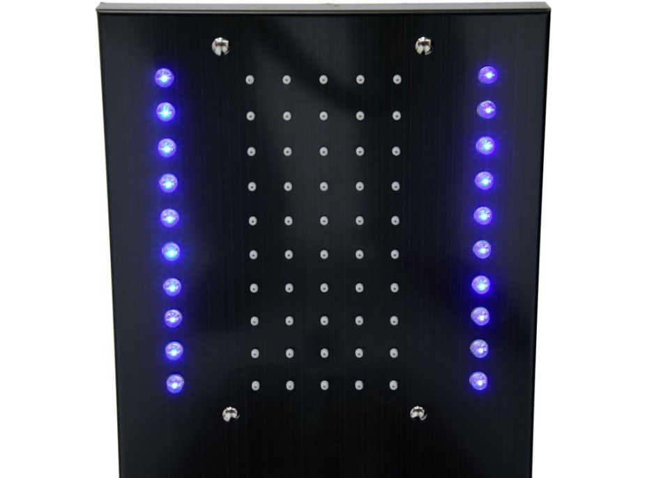 Sprchový panel STELLA LED 4v1 - s výtokem do vany - černý