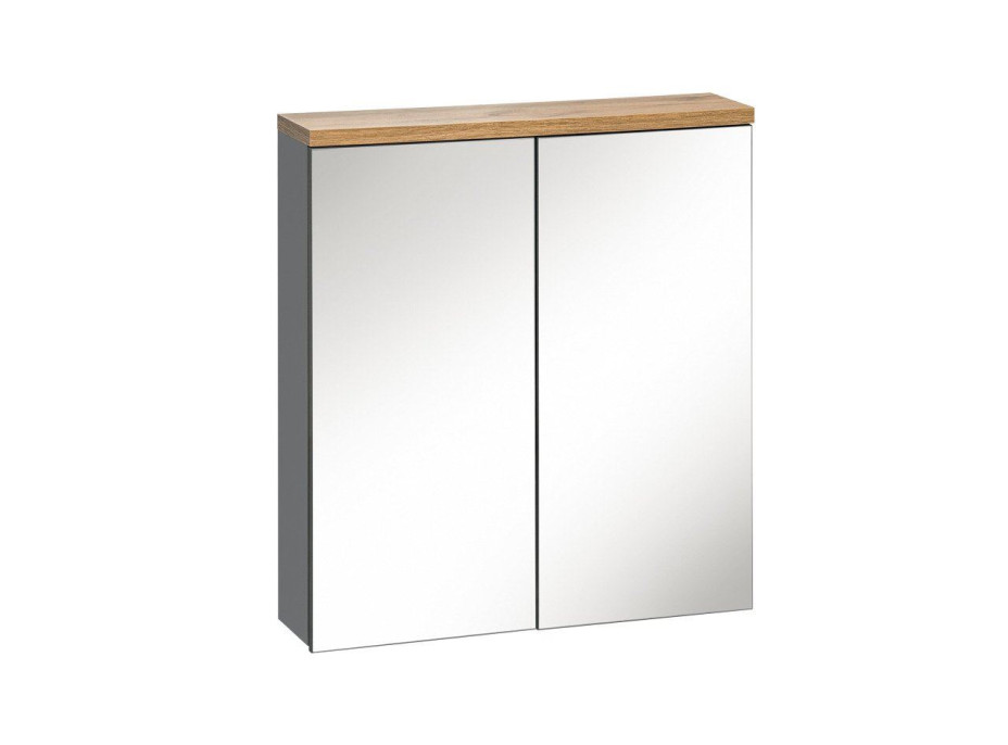 Koupelnová závěsná skříňka BALI šedá se zrcadlem 60 cm