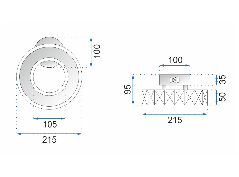Nástěnné LED křišťálové svítidlo PLATON circle - 20/10W