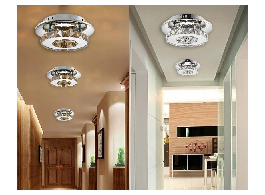 Stropní LED křišťálové svítidlo PLATON single circle - 8W