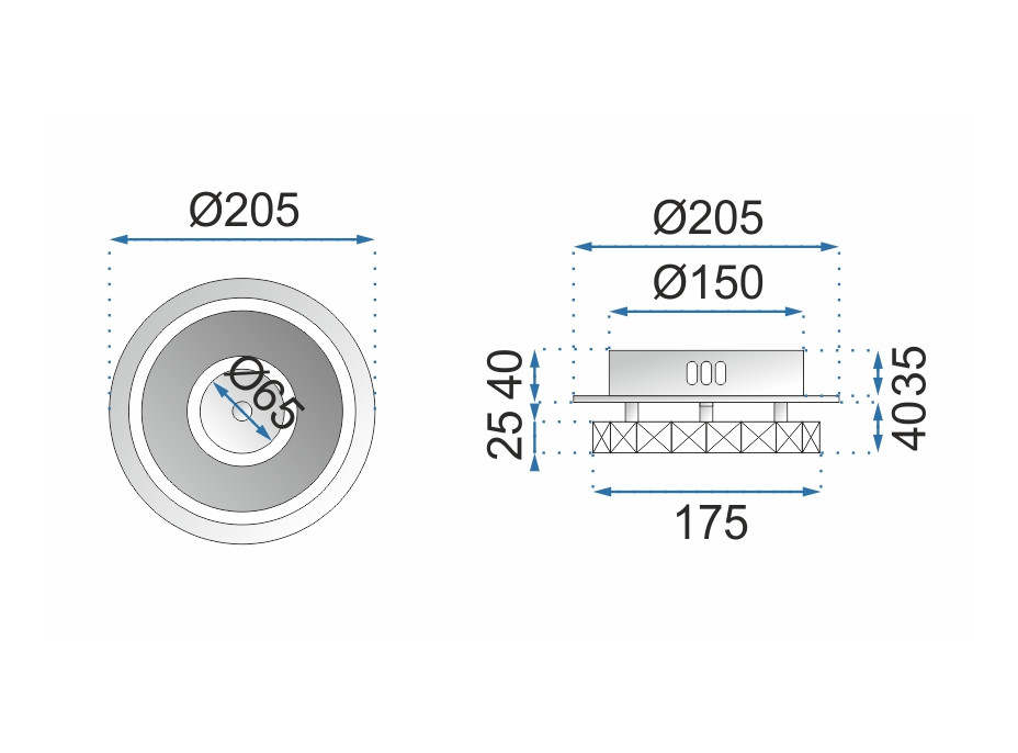 Stropní LED křišťálové svítidlo PLATON single circle - 8W