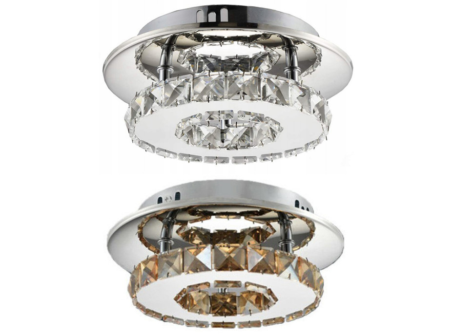 Stropní LED křišťálové svítidlo PLATON single circle - 8W