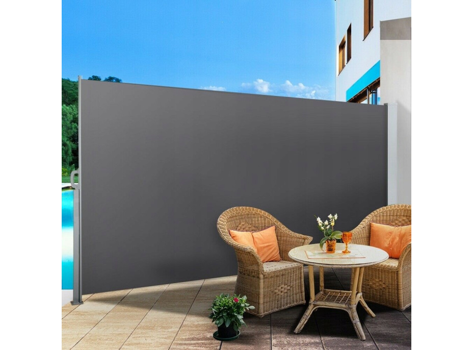 Zatahovací boční markýza - šedá - 300x180 cm