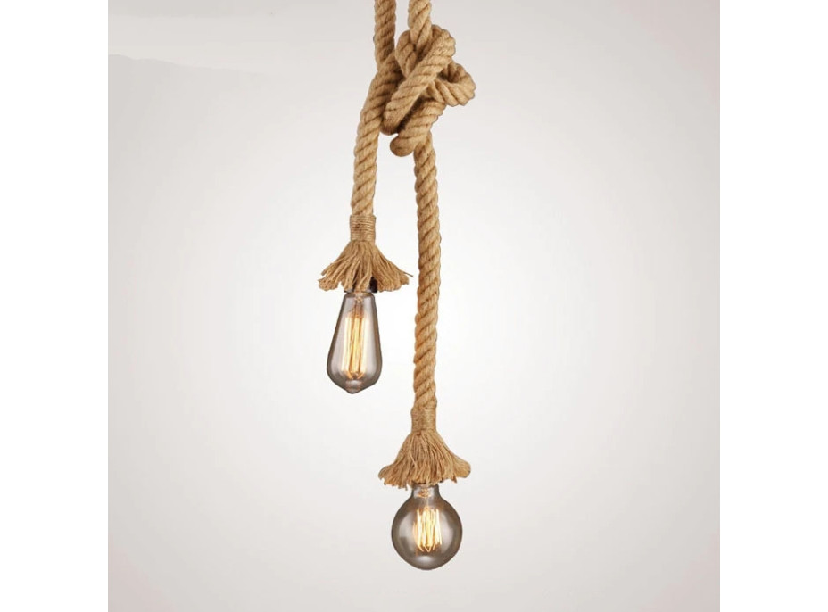 Stropní svítidlo 2 ROPES - kov/lano