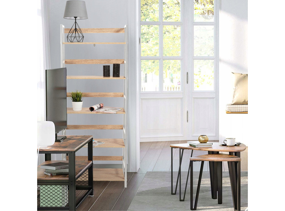 Úložný regál CARGO - 170x64x34 cm - bílý/dub sonoma