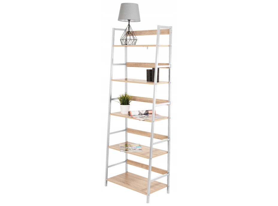 Úložný regál CARGO - 170x64x34 cm - bílý/dub sonoma