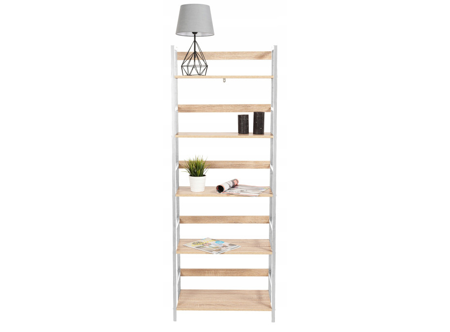 Úložný regál CARGO - 170x64x34 cm - bílý/dub sonoma