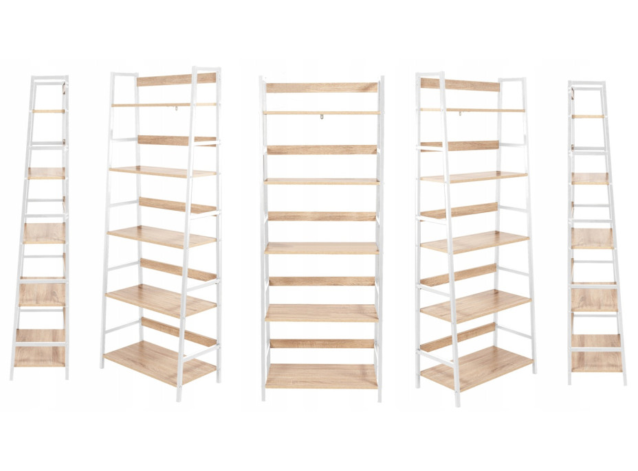 Úložný regál CARGO - 170x64x34 cm - bílý/dub sonoma