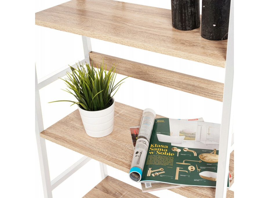 Úložný regál CARGO - 170x64x34 cm - bílý/dub sonoma