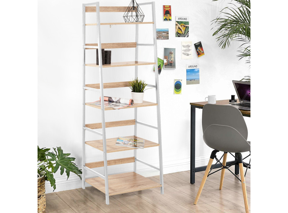 Úložný regál CARGO - 170x64x34 cm - bílý/dub sonoma