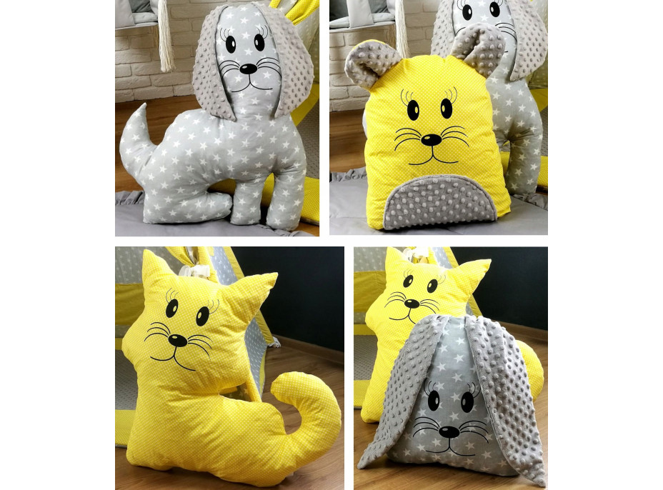 Dětský stan TEEPEE (TÝPÍ) EXCLUSIVE s doplňky - ŽLUTOŠEDÝ