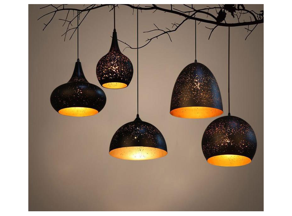 Stropní svítidlo LOFT Edison typ C - černé