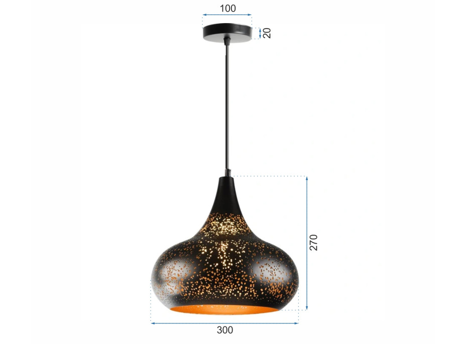 Stropní svítidlo LOFT Edison typ C - černé