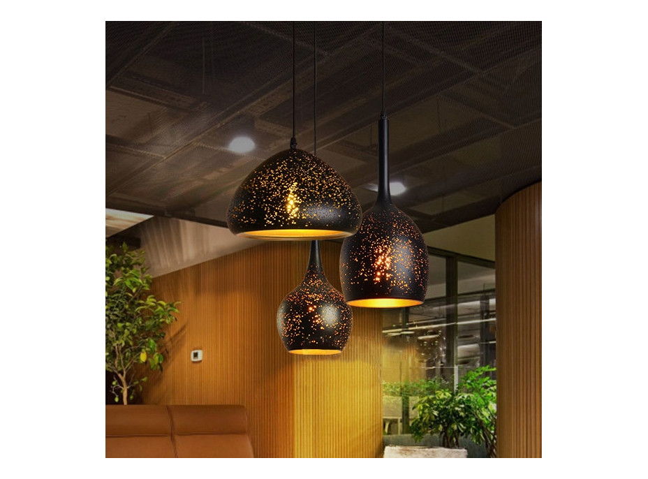 Stropní svítidlo LOFT Edison typ C - černé