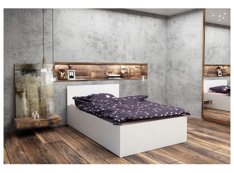 Postel KUDOS 200x180 cm s úložným prostorem - bílá