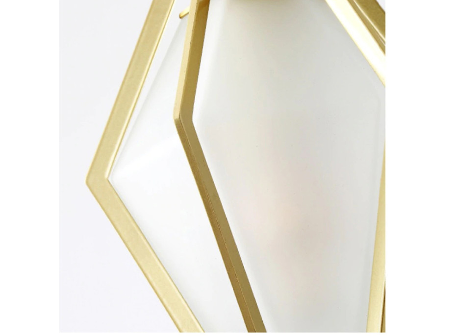 Stropní svítidlo MILKY DIAMOND slim - kov/sklo - zlaté/mléčné