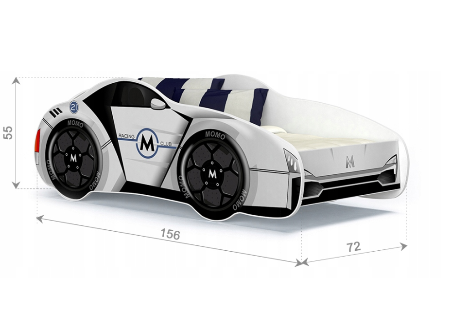 Dětská postel auto WILL 140x70 cm - růžová (10)