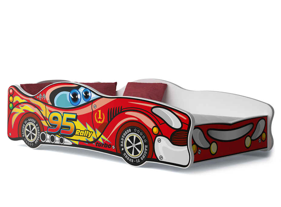 Dětská postel auto OLIVER 160x80 cm - červená (1)