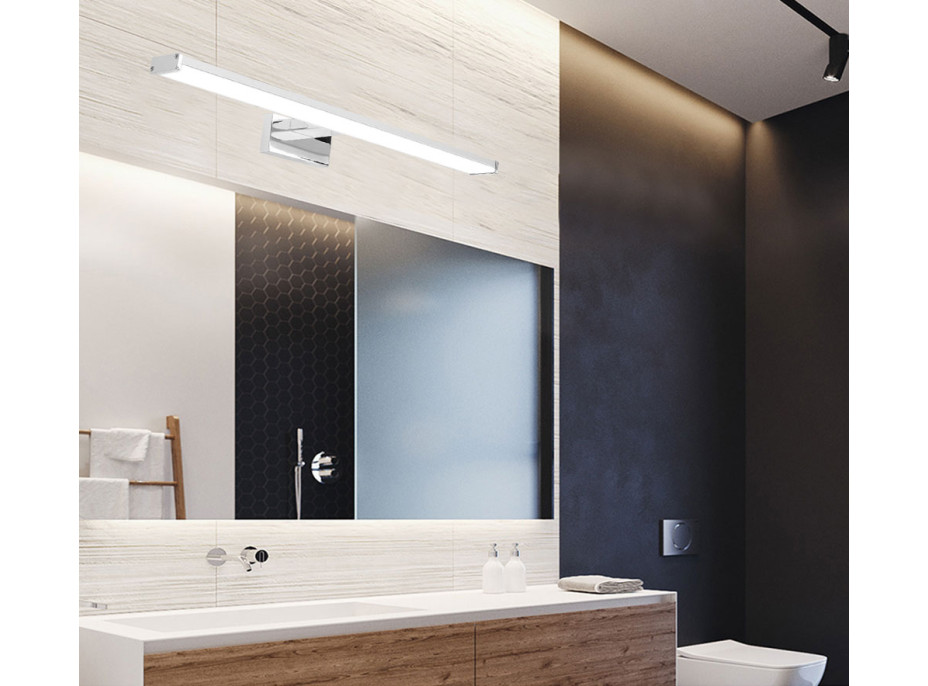 Nástěnné LED svítidlo nad zrcadlo FLAT - 40 cm - 8W - chromové