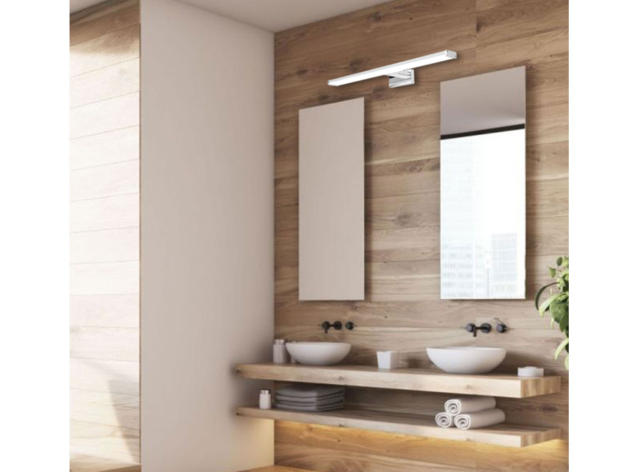 Nástěnné LED svítidlo nad zrcadlo FLAT - 40 cm - 8W - chromové