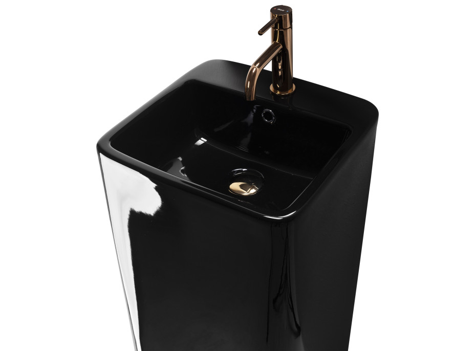 Keramické volně stojící umyvadlo MAXMAX Rea MIA - černé lesklé