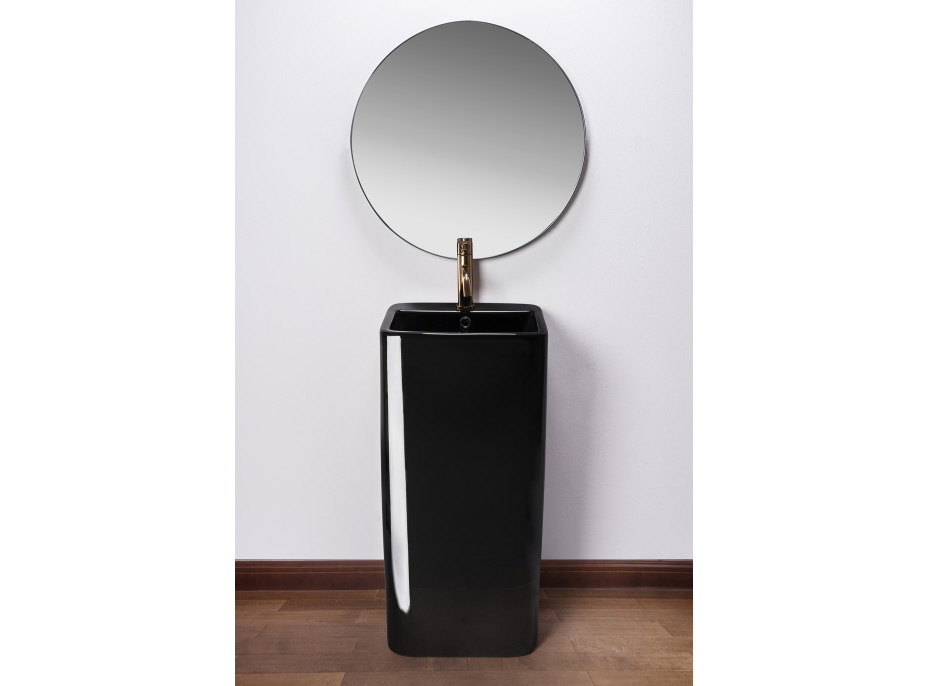 Keramické volně stojící umyvadlo MAXMAX Rea MIA - černé lesklé