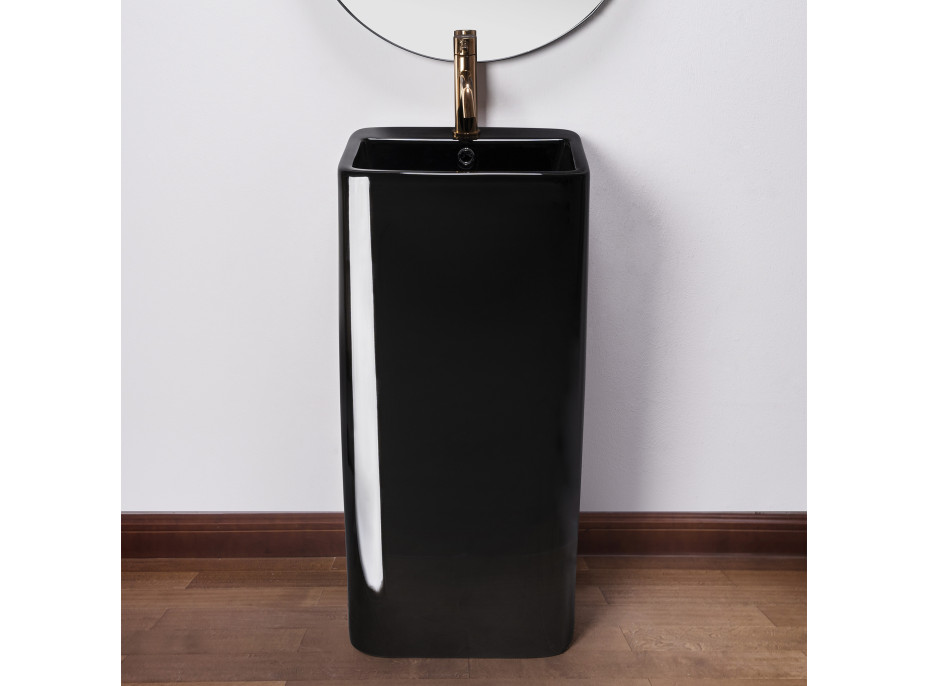 Keramické volně stojící umyvadlo MAXMAX Rea MIA - černé lesklé