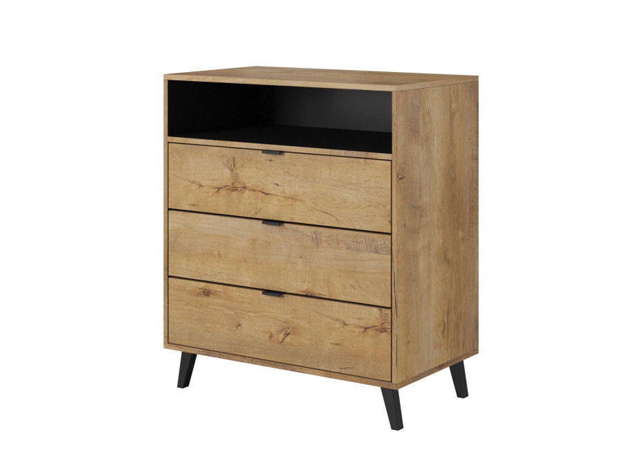 Komoda STEM 2 - dub lefkas/černá - 80x45x80 cm