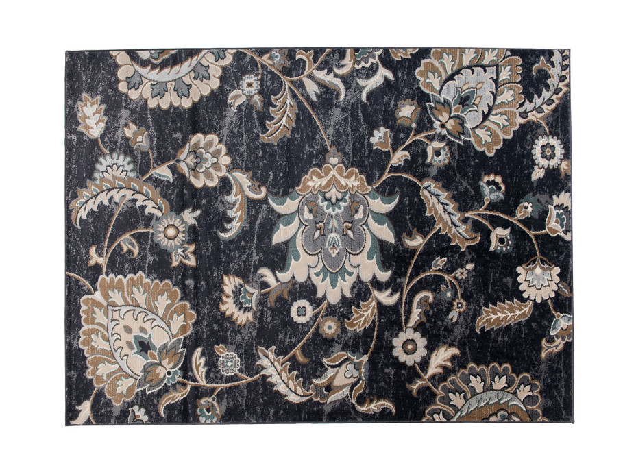 Kusový koberec DUBAI flower - tmavě šedý