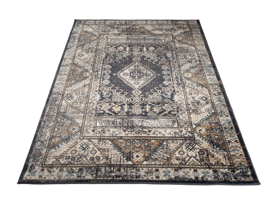Kusový koberec DUBAI lagos - tmavě šedý