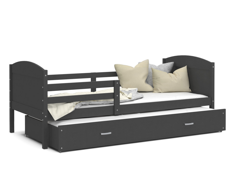 Dětská postel s přistýlkou MATTEO 2 - 200x90 cm - šedá