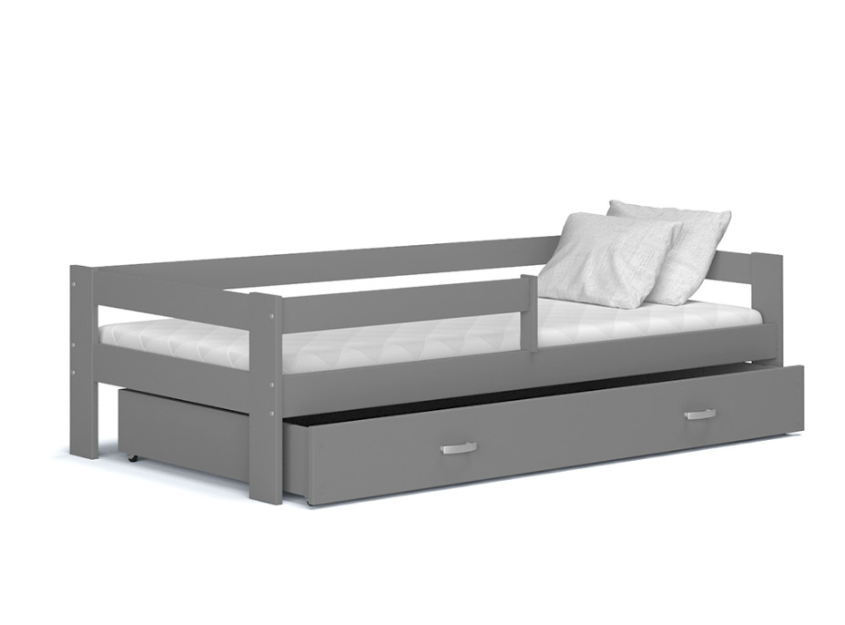 Dětská postel se šuplíkem HUGO V - 190x80 cm - šedá