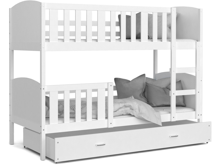Dětská patrová postel se šuplíkem TAMI Q - 160x80 cm - bílá