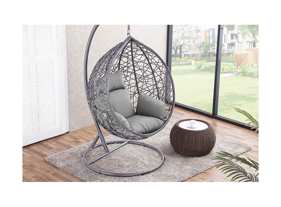 Závěsné houpací křeslo COLI šedé XL